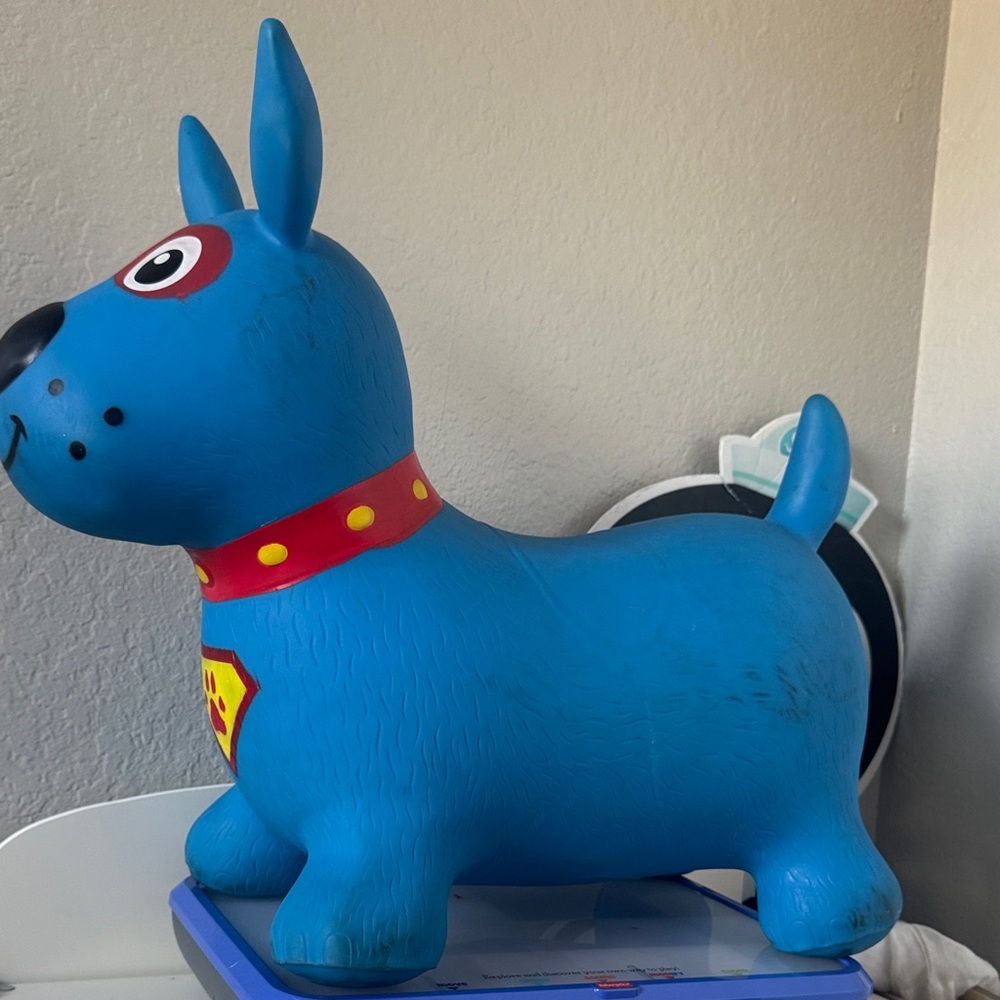 Blue Inflatable Dog Toy